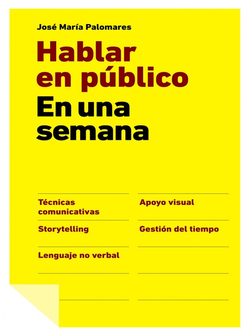 Title details for Hablar en público en una semana by José María Palomares - Available